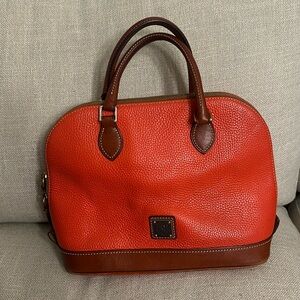 Orange Dooney & Burke Pebble-Grain Satchel